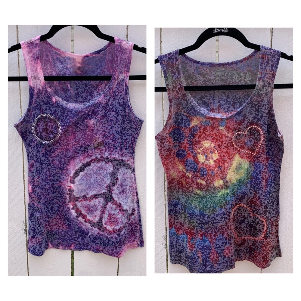 COPPER KEY tie dye tank‎ tops